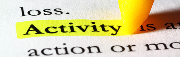 Activity Banner - Word activity highlighted with a yellow marker
